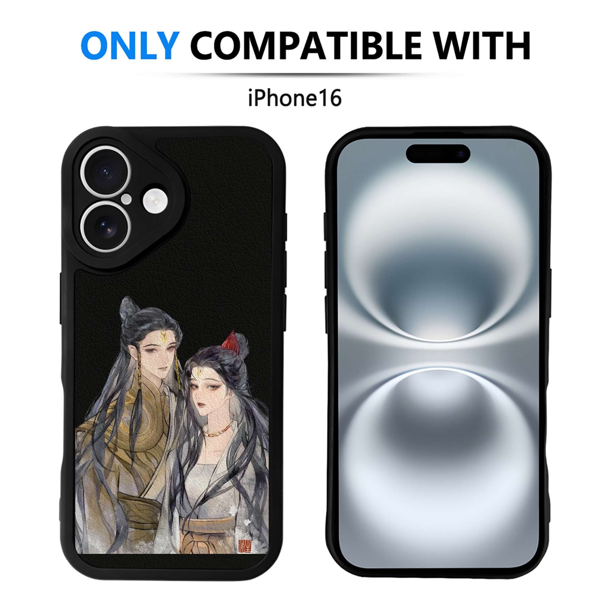 （画像用） Ne Zha 2 ナタ 魔童の大暴れ 【iPhone 16シリーズ対応】シリコンスマホケース（レザー調） 材質：シリコン